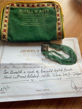 Emerald 5-Strand Bracelet with Original Paperwork | Indian Gemstone Jewel
